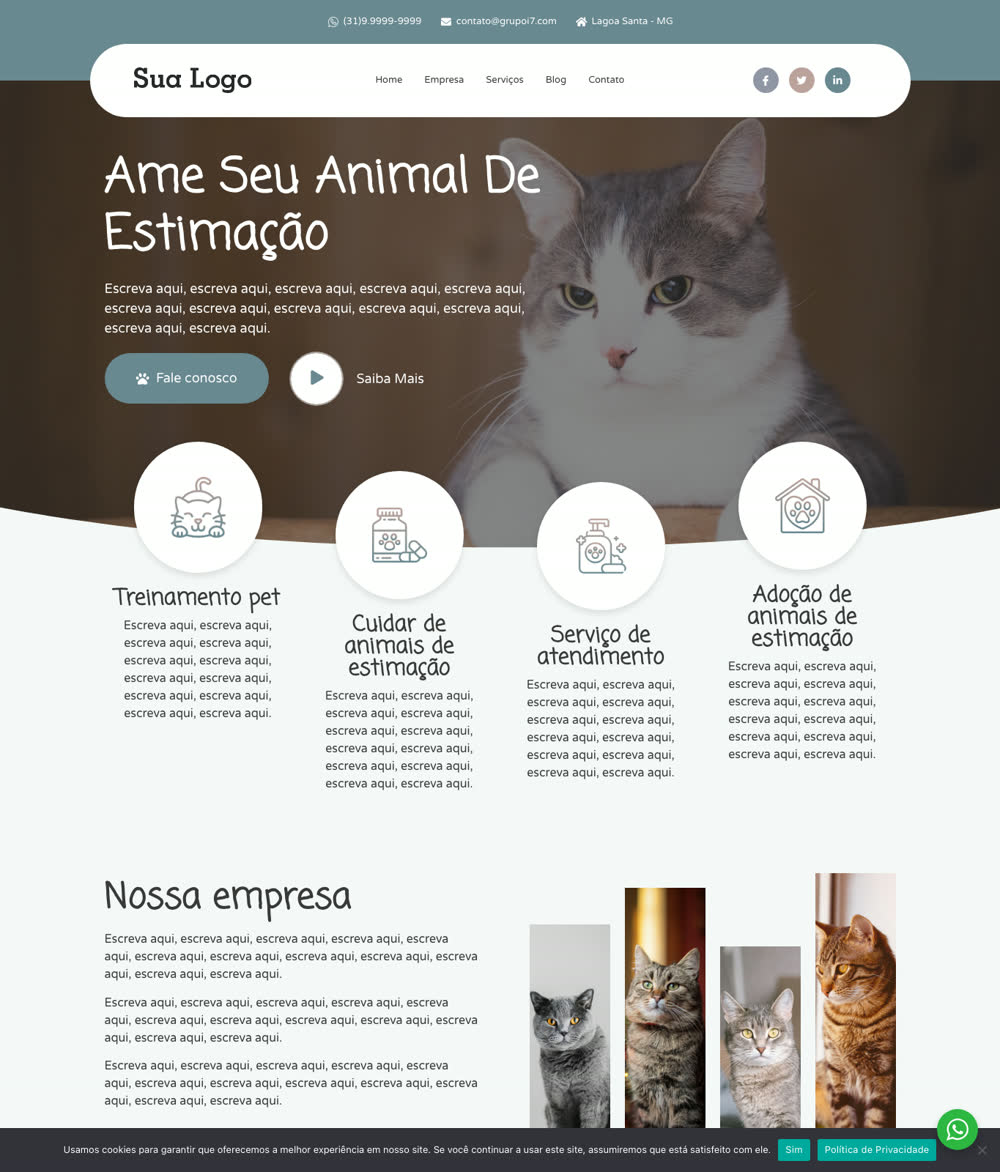 Modelo 004 - Clínica pet e banho e tosa